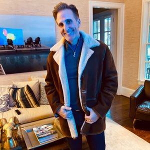 Men’s Gorgeous Suede Shearling Coat!!